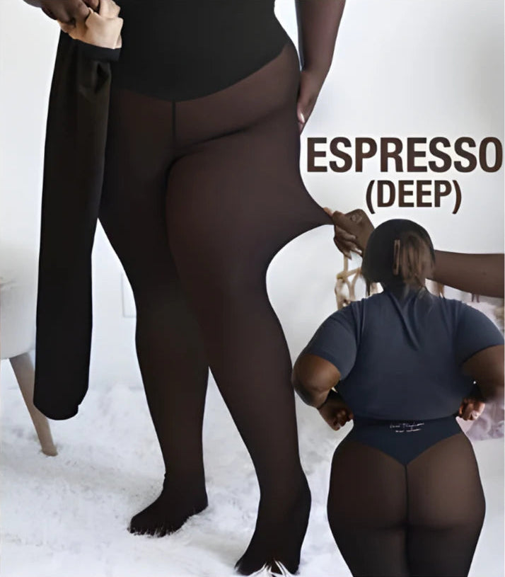 One-Seam Shaping Fleece Leggings High Waist Compression Band