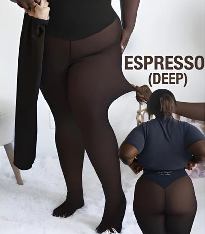 One-Seam Shaping Fleece Leggings High Waist Compression Band