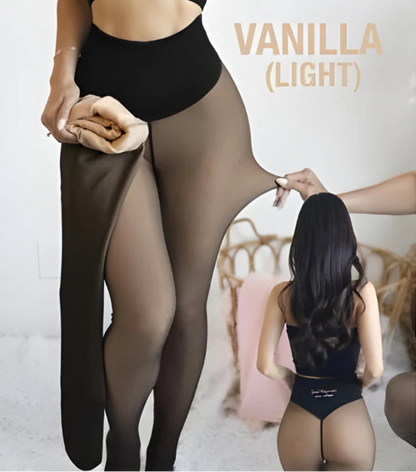 One-Seam Shaping Fleece Leggings High Waist Compression Band