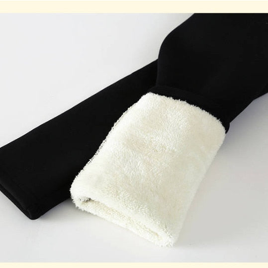 High waist warm fleece-lined leggings