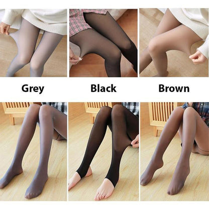 Women Flawless Legs Fake Translucent Warm Fleece Pantyhose Tights Stockings  
