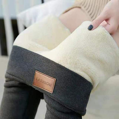 High waist warm fleece-lined leggings