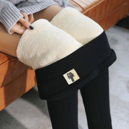 High waist warm fleece-lined leggings